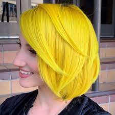 Yellow Wolf Cut with Bangs